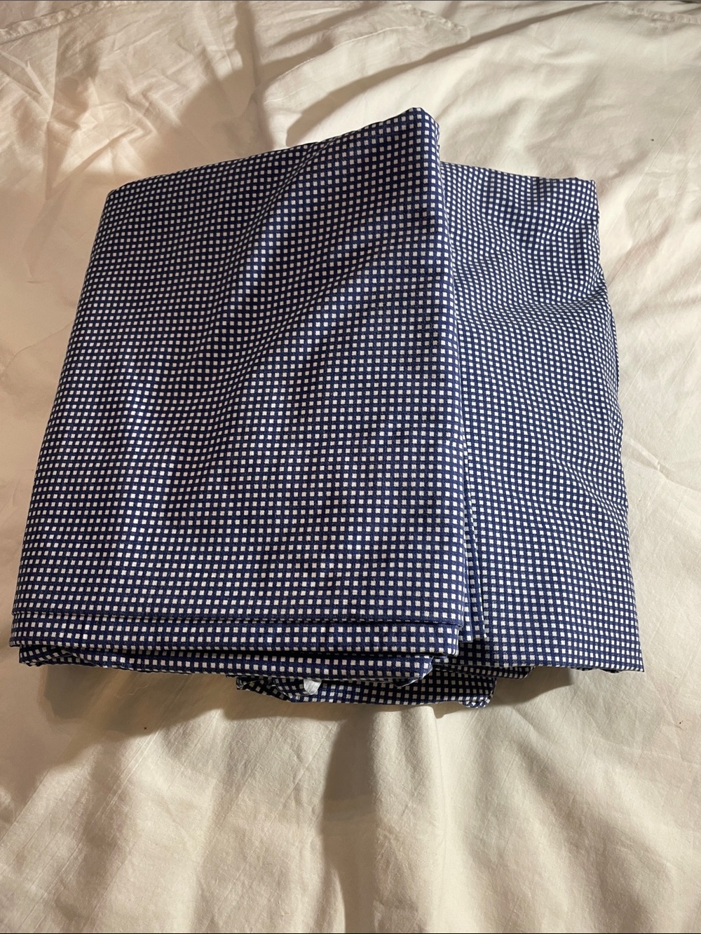 Ralph Lauren Blue and White Gingham full flat & fitted sheet 100%Cotton
